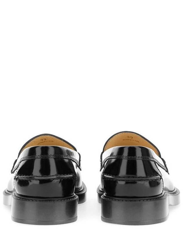 Brushed Leather Chain Loafers Black - TOD'S - BALAAN 5