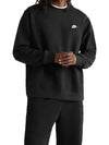 Sportswear Men's Club Fleece Crew Sweatshirt Black - NIKE - BALAAN 3