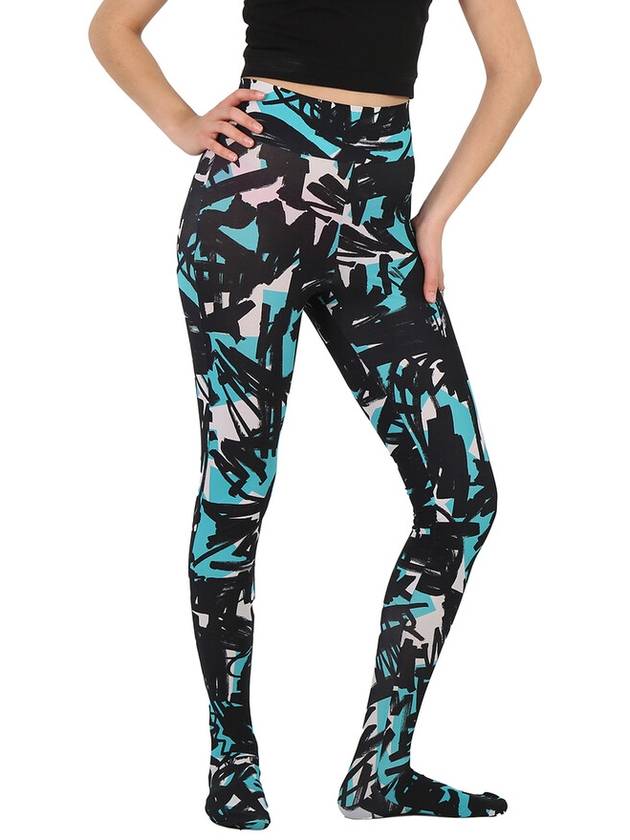 graffiti print foot leggings - BURBERRY - BALAAN 3