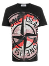 Men's Camo Big Logo Print Short Sleeve T-Shirt Black - STONE ISLAND - BALAAN 2