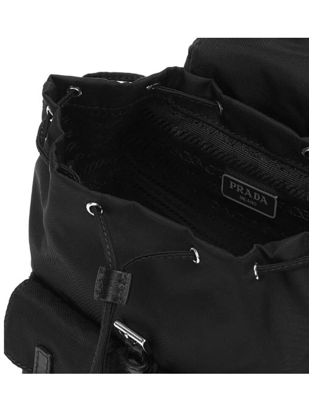 Triangle Logo Re Nylon Chain Mini Backpack Black - PRADA - BALAAN 3