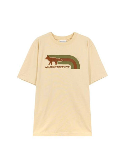 Men's Flash Fox Comfort Short Sleeve T-Shirt Beige - MAISON KITSUNE - BALAAN 2