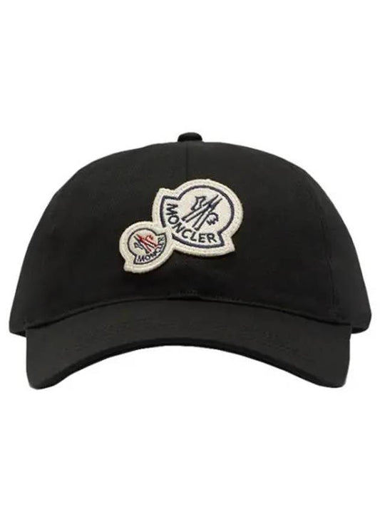 Double Logo Patch Ball Cap Black - MONCLER - BALAAN 2