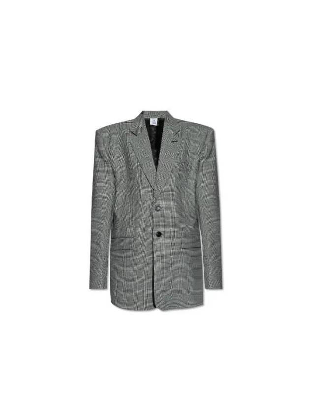 Women s Jacket Houndstooth Blazer Gray - VETEMENTS - BALAAN 2