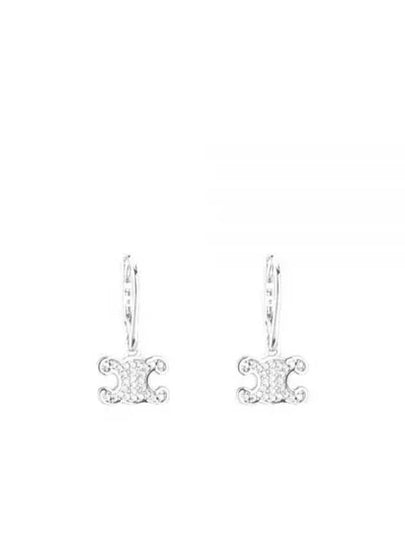 Triomphe Rhinestone Earrings Silver - CELINE - BALAAN 2