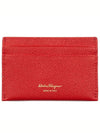 Gancini Card Wallet Lipstick Red - SALVATORE FERRAGAMO - BALAAN 3