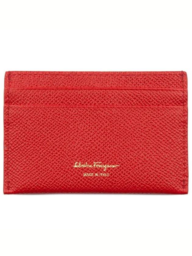 Gancini Card Wallet Lipstick Red - SALVATORE FERRAGAMO - BALAAN 3