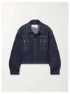 Ness Cropped Denim Trucker Jacket Indigo 7552W2807IND - THE ROW - BALAAN 2