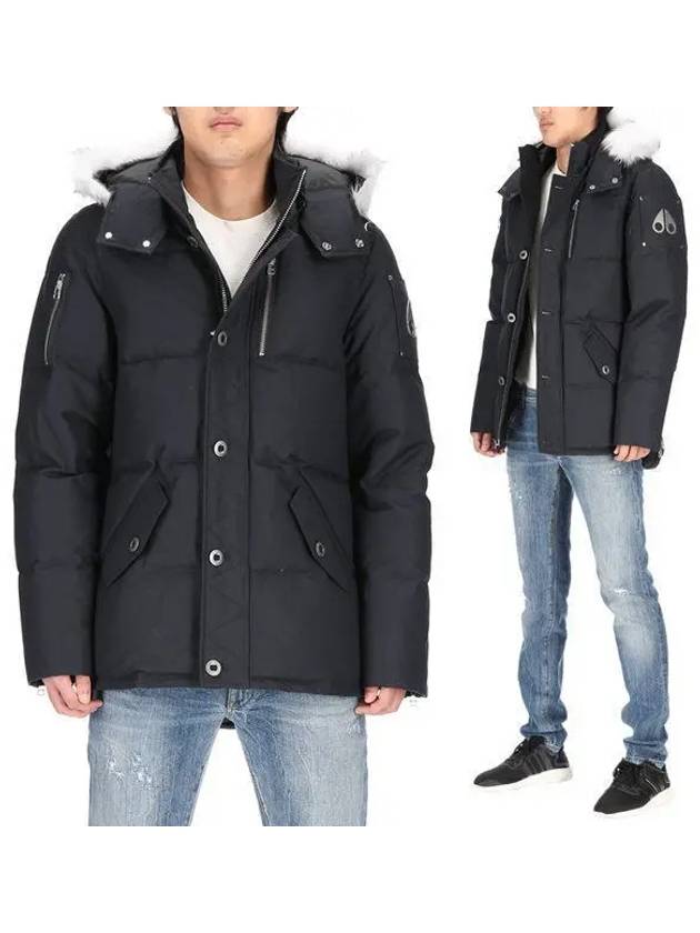 Original 3Q Hooded Padding White Shearling Navy - MOOSE KNUCKLES - BALAAN 2