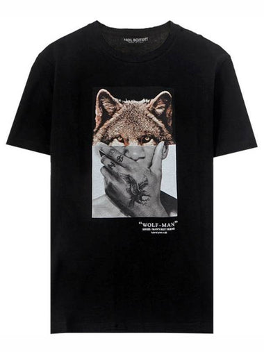 Wolfman Print Short Sleeve T-Shirt Black - NEIL BARRETT - BALAAN 1