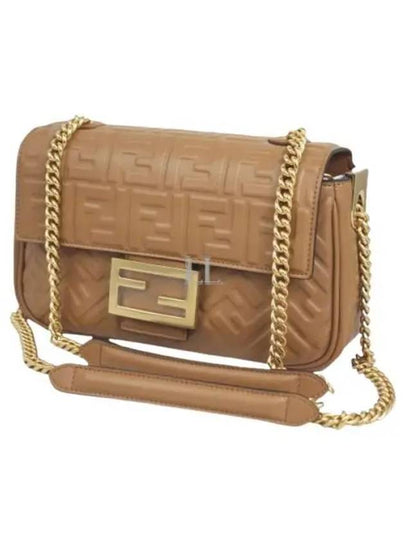 Baguette Medium Nappa Leather Chain Shoulder Bag Brown - FENDI - BALAAN 2