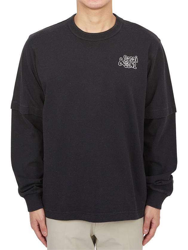 Logo Crew Neck Long Sleeve T-Shirt Black - SACAI - BALAAN 4