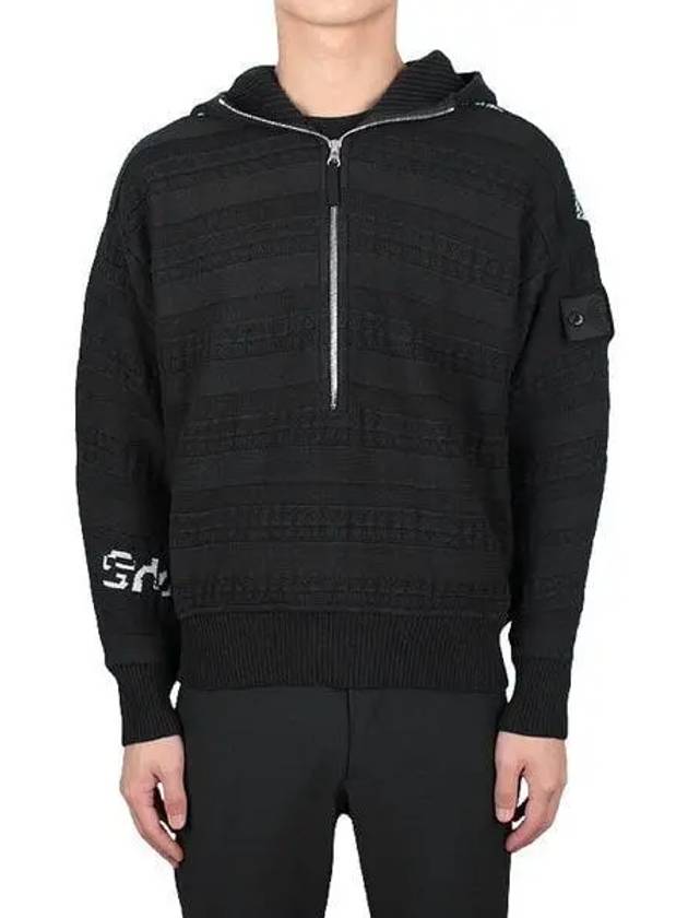 Shadow Knit Half Zipper Hoodie Navy - STONE ISLAND - BALAAN 2