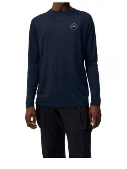 Men's Shaun Wool Long Sleeve T-Shirt Navy - J.LINDEBERG - BALAAN 2