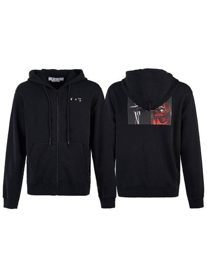 Caravaggio Printed Zip-Up Hoodie Black - OFF WHITE - BALAAN 2