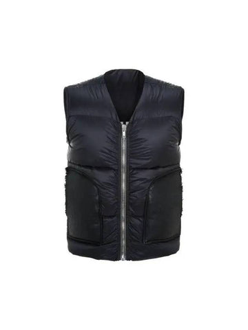 MEN leather pocket goose down padded vest black 270079 - RICK OWENS - BALAAN 1