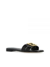 F Fold Leather Sandals Black - FENDI - BALAAN 2