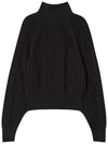 Cable Half Zip-Up Sweater Black - THE GREEN LAB - BALAAN 11