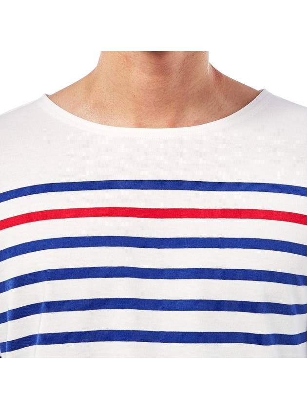 Striped Cotton Long Sleeve T-Shirt Blue White - SAINT JAMES - BALAAN 8