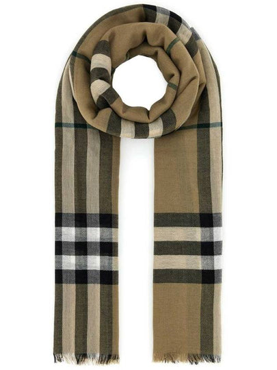 Raw Cut Checked Wool Scarf Brown - BURBERRY - BALAAN 2