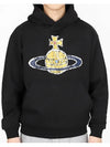 Embroidered Logo Cotton Hoodie Black - VIVIENNE WESTWOOD - BALAAN 2