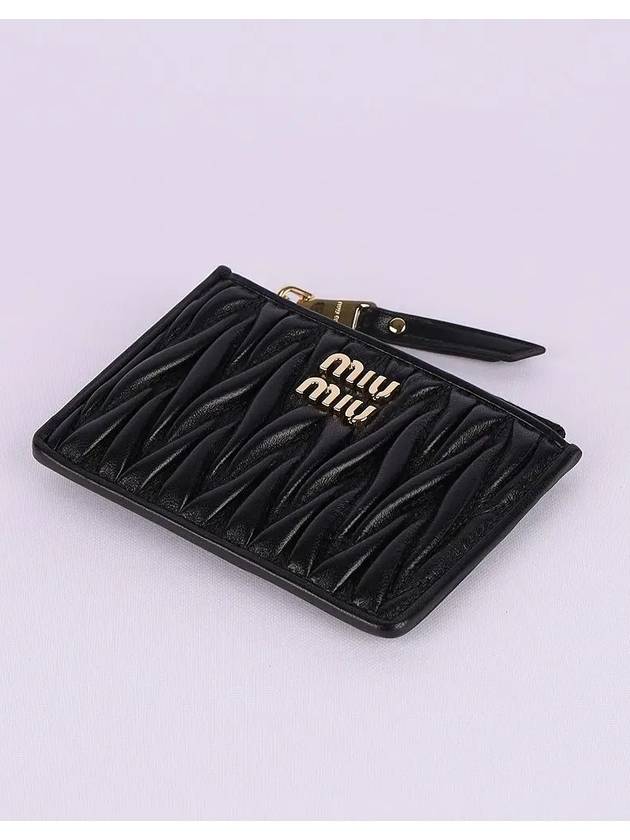 Matelasse Nappa Leather Card Wallet Black - MIU MIU - BALAAN 4