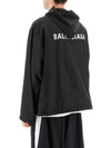 Logo Print Hooded Windbreaker Black - BALENCIAGA - BALAAN 4