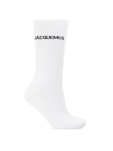 Les Chaussettes Ribbed Crew Socks White - JACQUEMUS - BALAAN 1