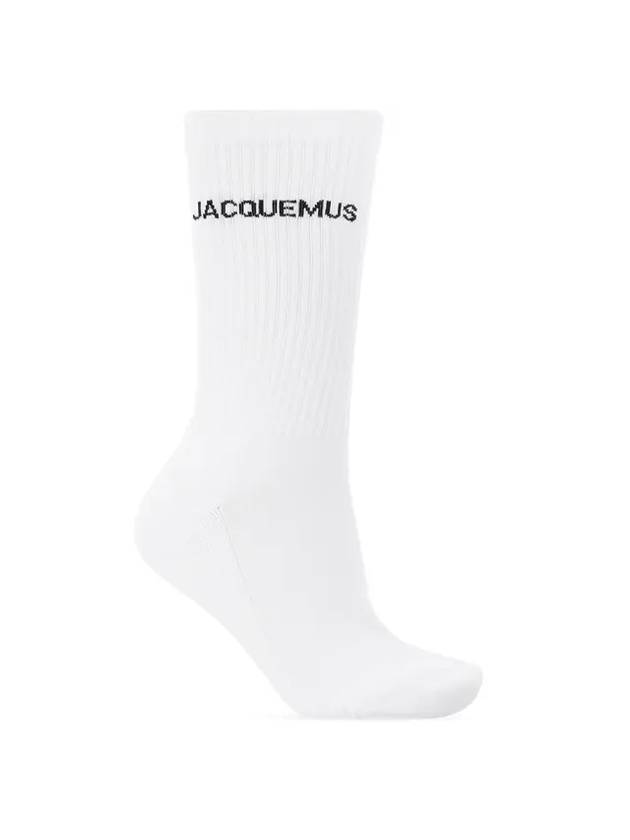 Les Chaussettes Ribbed Crew Socks White - JACQUEMUS - BALAAN 1