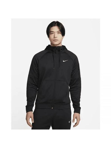 Men's Therma Fit Full Zip Fitness Hooded Jacket Black - NIKE - BALAAN 1