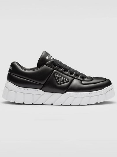 Padded Nappa Leather Low Top Sneakers Black - PRADA - BALAAN 2