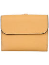 Alphabet Grain Leather Flap Small Half Wallet Yellow - CHLOE - BALAAN 5