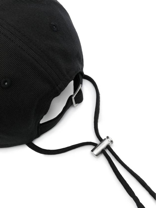 La Casquette Artichaut Fringe Metal Logo Ball Cap Black - JACQUEMUS - BALAAN 7