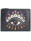 Big Eye Embroidery Clutch Bag Black - KENZO - BALAAN 2