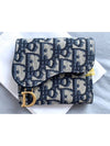 Saddle Lotus Wallet Blue  Oblique Jacquard - DIOR - BALAAN 3