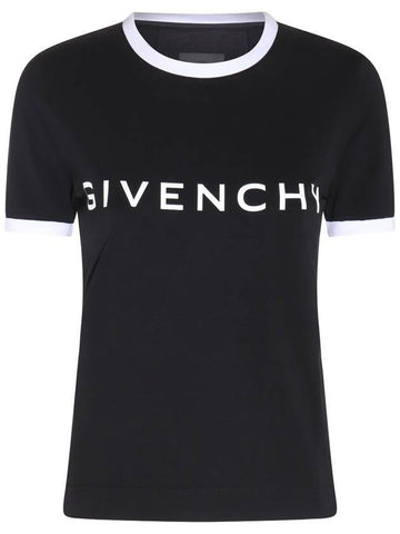 Archetype Slim Fit Cotton Short Sleeve T-Shirt Black - GIVENCHY - BALAAN 1