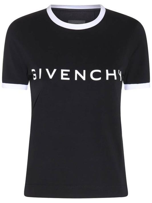 Archetype Slim Fit Cotton Short Sleeve T-Shirt Black - GIVENCHY - BALAAN 1