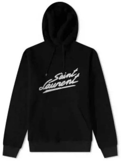 Signature Logo Hoodie Black - SAINT LAURENT - BALAAN 2