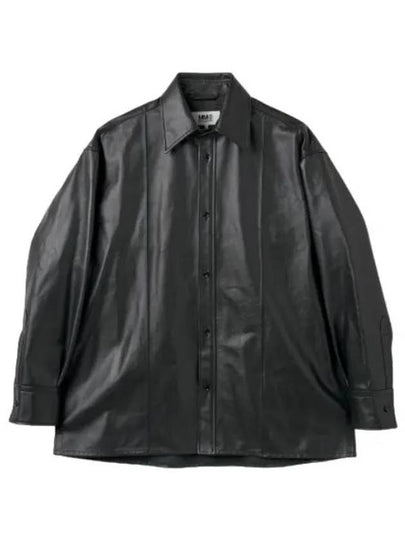 Pinched Seam Leather Shirt Jacket Black - MAISON MARGIELA - BALAAN 2