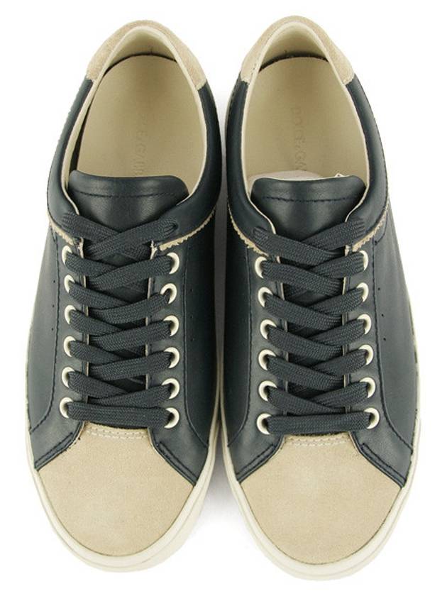 Leather Low Top Sneakers Navy - DOLCE&GABBANA - BALAAN 4