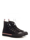 RWB Stripe Canvas Tartan Sole Collegiate High Top Sneakers Black - THOM BROWNE - BALAAN 2