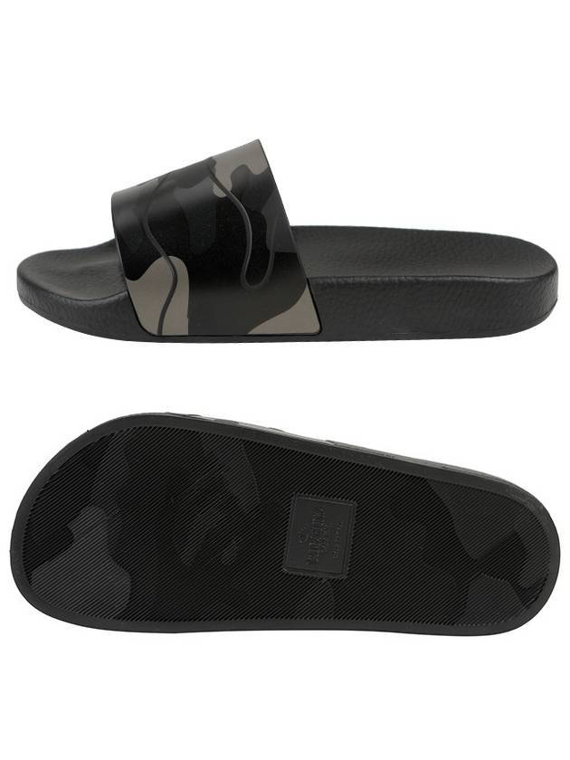 Camouflage Slippers Black - VALENTINO - BALAAN.