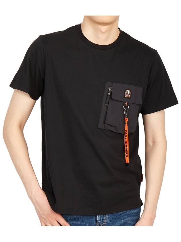 PMTEER07 BLACK Men s Short Sleeve T Shirt Regular Fit - PARAJUMPERS - BALAAN 7