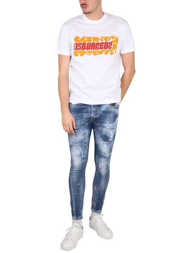 logo print short sleeve t-shirt white - DSQUARED2 - BALAAN 3