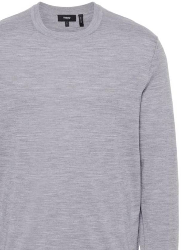 Crew Neck Wool Knit Top Grey - THEORY - BALAAN 3