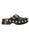 Retro Leather Mule Black - GANNI - BALAAN.