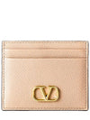 V Logo Signature Card Wallet Beige - VALENTINO - BALAAN 2