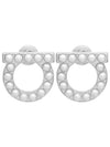 Gancini Pearl Earrings Silver - SALVATORE FERRAGAMO - BALAAN 2