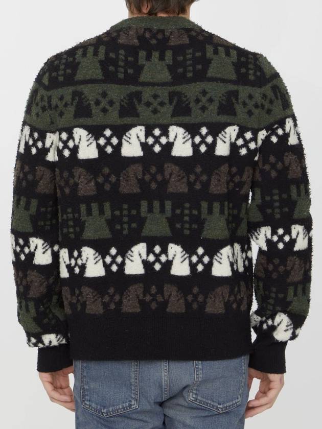 Chess Intarsia Wool Blend Knit Top Black - BURBERRY - BALAAN 5