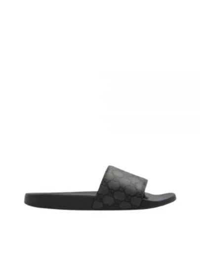 GG Monogram Slider Slippers Grey - GUCCI - BALAAN 2